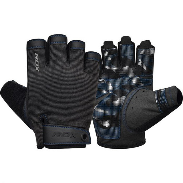 Рукавички для фітнесу RDX T2 Half Blue PLUS-S