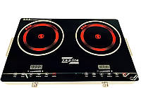 Двохконфорочна інфрачервона електрична плита 4400 Вт склокераміка сенсорне управління BZN