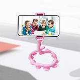 Гнучкий тримач для телефону з універсальними присосками Cute Worm Lazy Holder. Колір: рожевий, фото 9