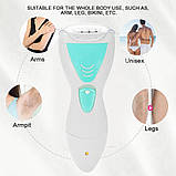 Епілятор Gemei GM-7006 4в1 - Професійний бездротовий епілятор бритва з насадками триммер + пемза, фото 4