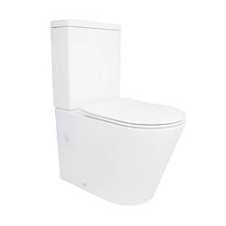 Підлоговий унітаз круглий Qtap Stork безободковий з сидінням Soft-close QT15222179W Білий глянець