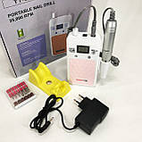 Портативний фрезер для нігтів Nail Drill YT-928 акумуляторний з індикатором заряду на 35 000 оборотів. Колір:, фото 9