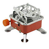 Газовий пальник кемпінгова плита газовий примус газова плита портативна з чохлом, похідний таганок, фото 8