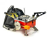 Газовий пальник кемпінгова плита газовий примус газова плита портативна з чохлом, похідний таганок, фото 10