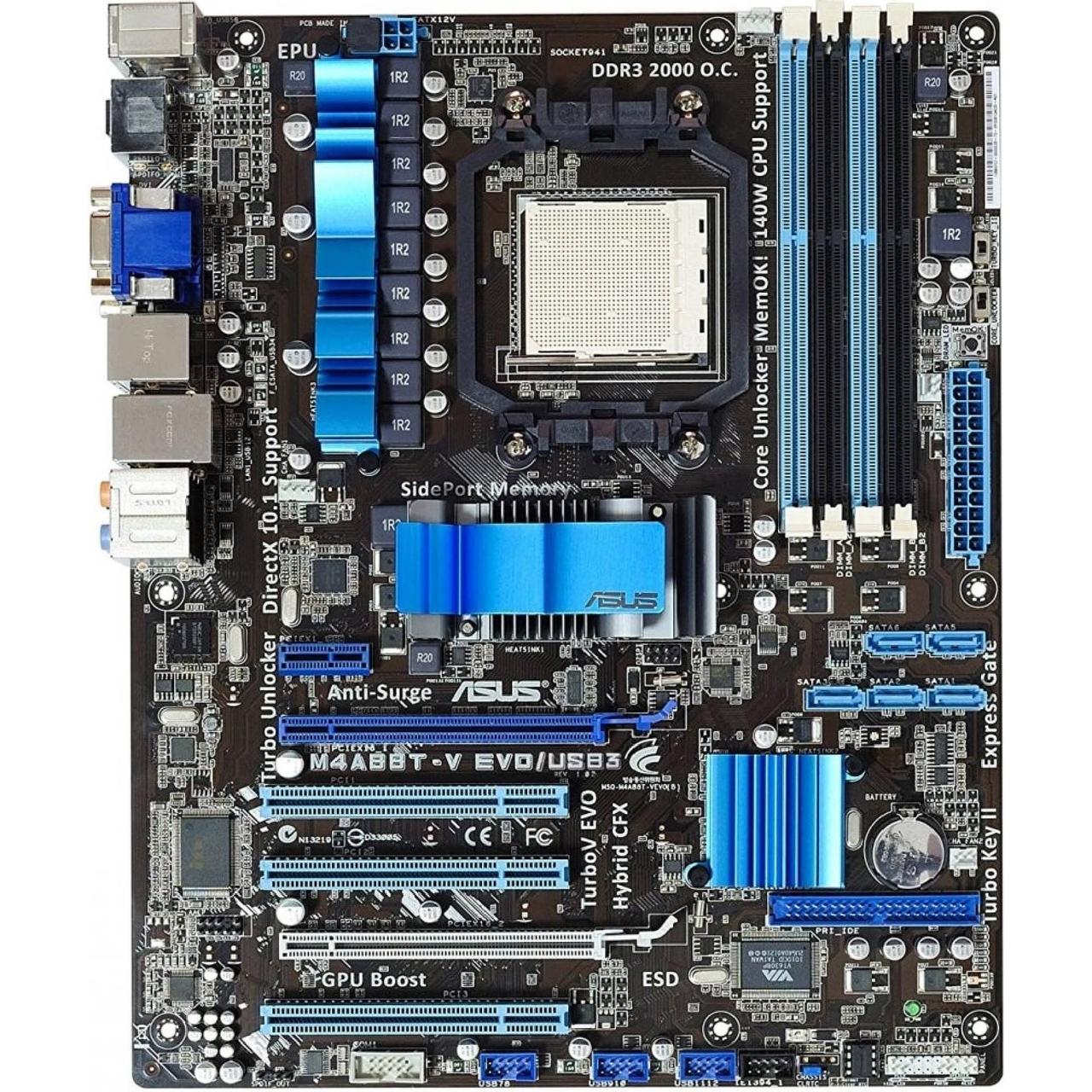 ТОПОВА Плата AMD sAM3 на DDR3 ! ASUS M4A88T-V EVO/USB3 140W ! з HDMI Розуміє АБСОЛЮТНО ВСІ 2-6 ЯДЕРНІ ПРОЦИ