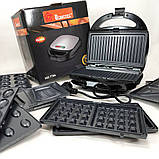 Мультипекар 6в1 зі знімними формами Domotec MS-7706, сендвічниця 4в1, домашній гриль для шаурми, фото 9