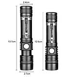 Тактичний ліхтар Bailong BL-518/8518-T6 3 режими роботи zoom з/в microUSB кейс, кишеньковий міні ліхтар, фото 9