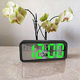 Годинник настільний DT-6508 з будильником та USB зарядкою із зеленим підсвічуванням, лід годинник настільний, фото 7