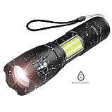 Ліхтарик акумуляторний ручний Bailong BL-29 діод T6 + COB зарядка від USB, ліхтарик led, водонепроникний, фото 9