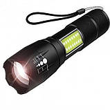 Ліхтарик акумуляторний ручний Bailong BL-29 діод T6 + COB зарядка від USB, ліхтарик led, водонепроникний, фото 11