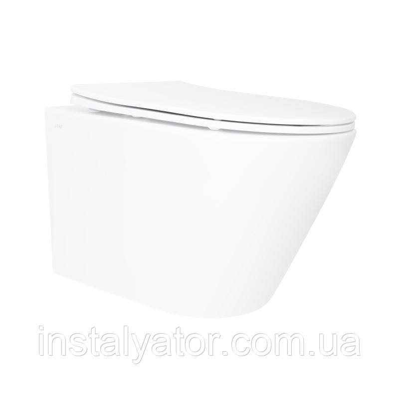 Унітаз підвісний Qtap Swan безобідковий з сідінням Soft-close QT16335180W