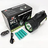 Ліхтар кемпінг переносний T100A-10W+2COB з бічними LED white/red/blue, Акумуляторна лампа для кемпінгу, фото 11