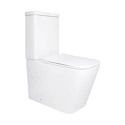 Унітаз підлоговий безободковий Qtap Stenava Rimless з дюропластовим сидінням Soft-close QT27228303W Білий