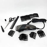 Професійна машинка VGR V-121 провідна машинка для стрижки волосся керамічне лезо, 8 насадок, фото 8