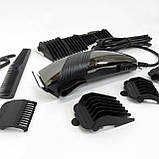 Професійна машинка VGR V-121 провідна машинка для стрижки волосся керамічне лезо, 8 насадок, фото 10