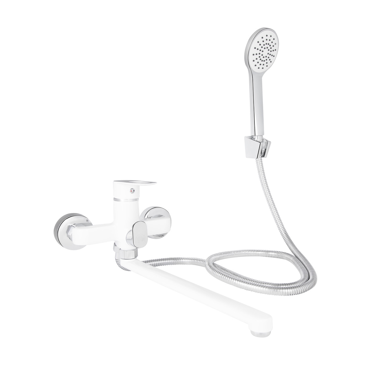 Змішувач для ванни Lidz Latwa 005 з поворотним виливом (з душовим гарнітуром) (k35) LDLAT005WHI45425 White Krash Твій Вибір, фото 1