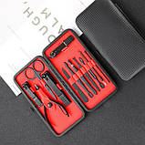 Манікюрний набір для догляду за нігтями, бровами та обличчям на 12 предметів, Манікюрні набори для чоловіків, фото 8