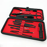 Манікюрний набір для догляду за нігтями, бровами та обличчям на 12 предметів, Манікюрні набори для чоловіків, фото 10