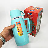 Термос Magio MG-1051B зі скляною колбою, Хороший термос, Термос для води. Колір: блакитний, фото 8