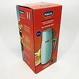 Термос Magio MG-1051B зі скляною колбою, Хороший термос, Термос для води. Колір: блакитний, фото 9