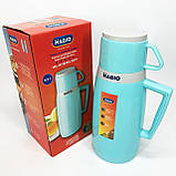 Термос Magio MG-1051B зі скляною колбою, Хороший термос, Термос для води. Колір: блакитний, фото 10