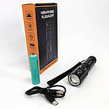 Ліхтар ручний акумуляторний PLD-535-2 з ремінцем, Ліхтарик світлодіодний для туриста, Сильний ліхтарик, фото 10