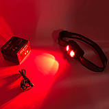 Ліхтар налобний WT208 2COB, білий, червоний, Налібний ліхтарик з usb зарядкою, Водонепроникний ліхтарик, фото 9