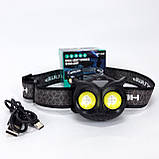 Ліхтар налобний WT208 2COB, білий, червоний, Налібний ліхтарик з usb зарядкою, Водонепроникний ліхтарик, фото 10