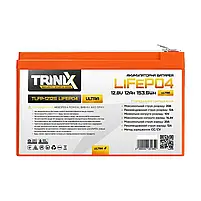 Акумуляторна батарея літій-залізо-фосфатна 12.8В 12А*год Trinix TLFP-1212S Ultra LiFePO4 (Orange) (44-00091), фото 3