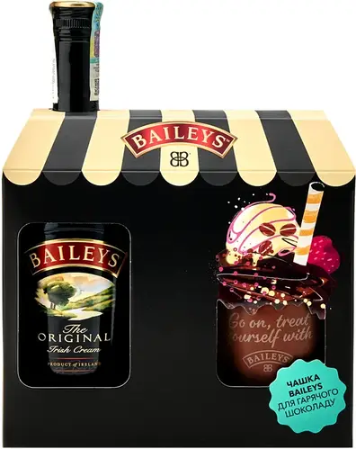 Ликер Baileys Original 0.7 л 17% + чашка в подарочной упаковке ...