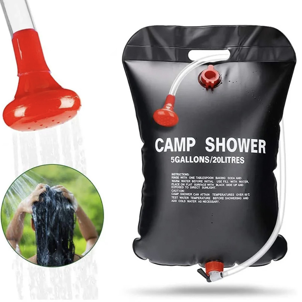 Душ для кемпінгу та дачі 20 л Easy Camp Solar Shower / Туристичний переносний душ / Похідний душ