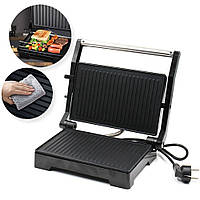 Електричний гриль притискний 1000Вт, Domotec MS-7708 / Електрогриль для м'яса та овочів / Контактний гриль