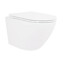 Унітаз підвісний Qtap Robin Mew безобідковий з сідінням Soft-close QT1333046ENRW