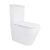 Унітаз-компакт Qtap Stork безобідковий з сідінням Soft-close QT15222178W
