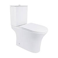 Унітаз-компакт Qtap Presto безобідковий з сідінням Soft-close QT24221217AW