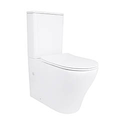 Унітаз підлоговий Qtap Virgo Ultra Quiet безобідковий з сидінням Soft-close WHITE QT18226092AW Krash Твій Вибір