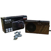 Радіоприймач GOLON RX-921BT, від USB та батарейок / Портативне акумуляторне FM радіо з LED індикатором