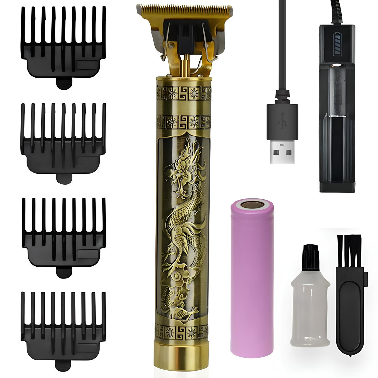 Акумуляторна машинка для стрижки + 4 насадки, з USB, M99 / Тример для стрижки волосся / Тример для бороди