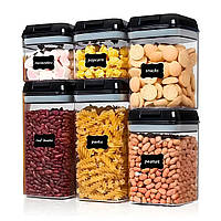 Набір пластикових контейнерів для круп 6шт, Food Storage Container / Набір ємностей для сипучих продуктів
