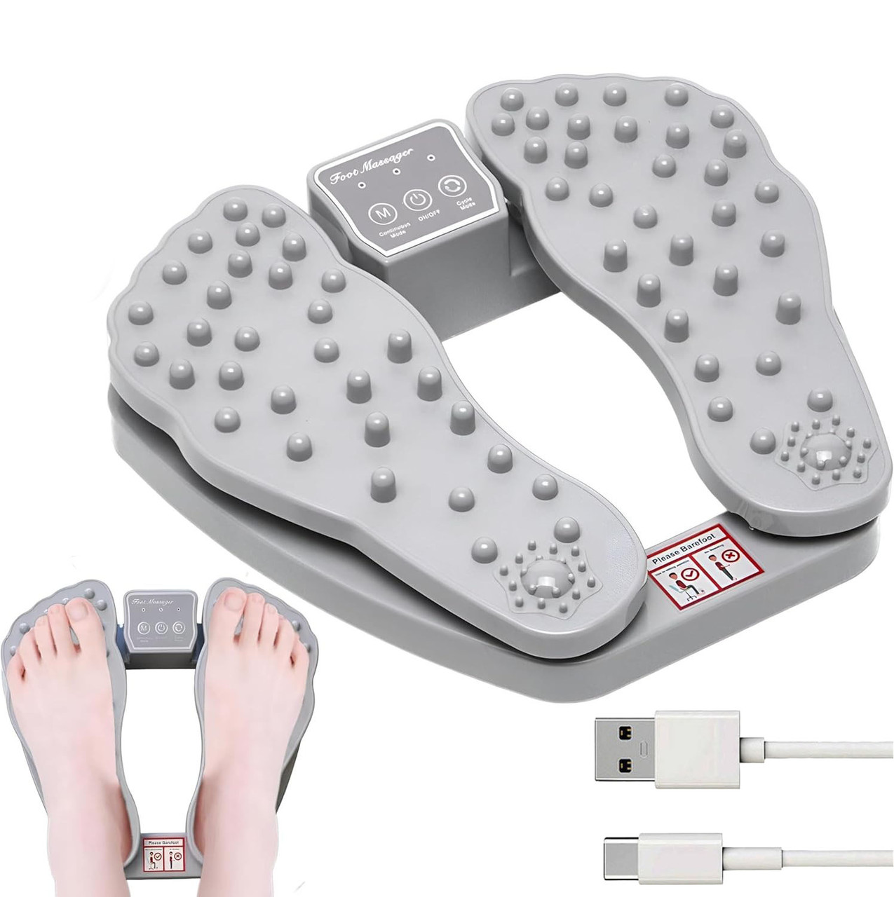 Електричний масажер для ніг 5Вт, Plantar Acupoint Foot Massager / Масажер для стоп з функцією підігріву