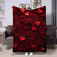 Плед 3D м'який плюшевий Red Hearts 4467_A 17995 160x200 см ТМ