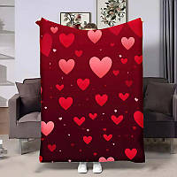 Плед 3D Red Hearts №2 – м'який плюшевий плед 4468_A 17997 160x200 см ТМ
