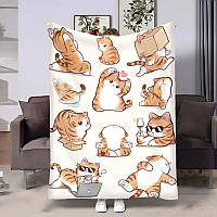 Плед 3D Котики муркотики – м'який плюшевий плед з котами 4437_A 17961 160x200 см ТМ