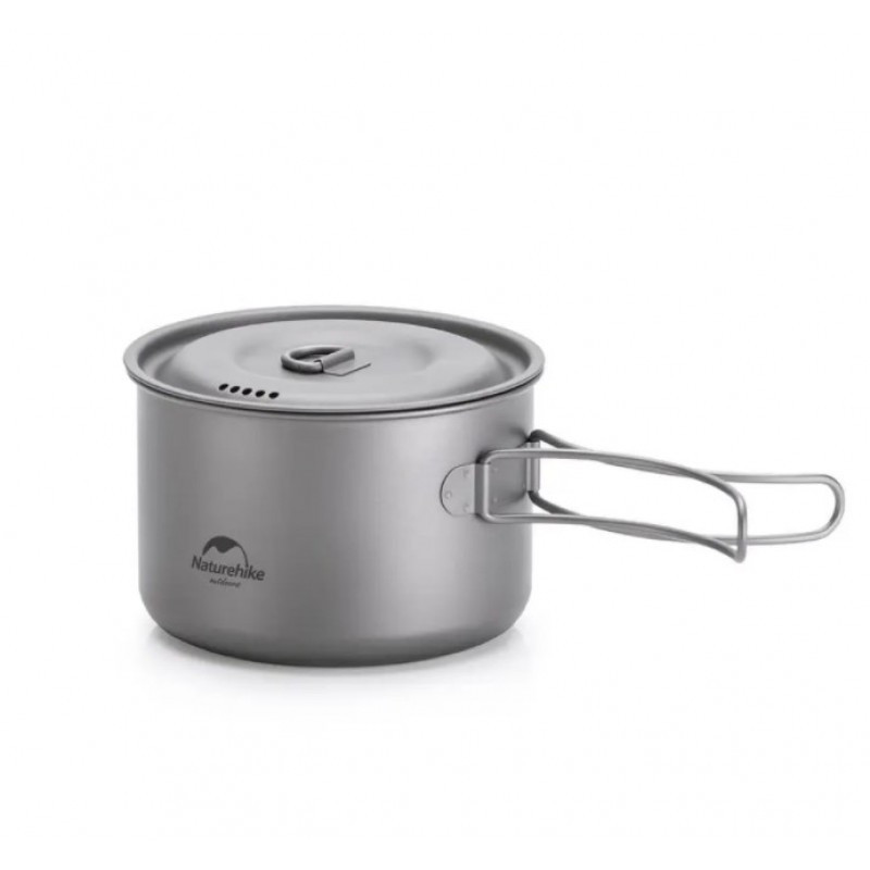 Каструля титанова зі складною ручкою 1300 мл Naturehike NH18T202-B Krash Твой Выбор, фото 1