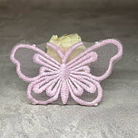 Декоративний (вишитий) Мереживний Метелик, розмір 7,3 см, колір- бузковий, арт 06340, 1 шт, Бузковий