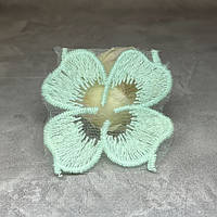 Вишитий Мереживний декор Квітка, розмір 5 см, колір бірюзовий, арт 02575, 1 шт, Бірюзовий