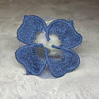 Вишитий Мереживний декор Квітка, розмір 5 см, колір темно-синій, арт 02573, 1 шт, Темно-синій