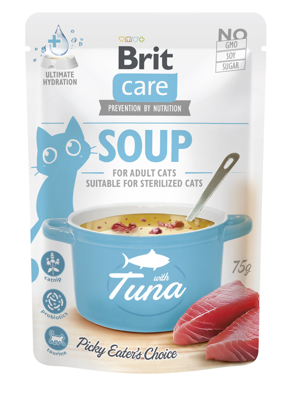 Вологий корм Супчик для котів Brit Care Soup pouch з тунцем, 75 г