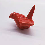 Керамічна підставка для паличок у японському стилі Журавель орігамі (Червоний), фото 2