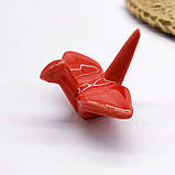 Керамічна підставка для паличок у японському стилі Журавель орігамі (Червоний), фото 3